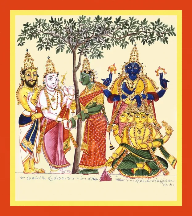 Framed Print : Marriage of Shiva and Parviti under a sacred tree Framed Print : Marriage of Shiva and Parviti under a sacred tree