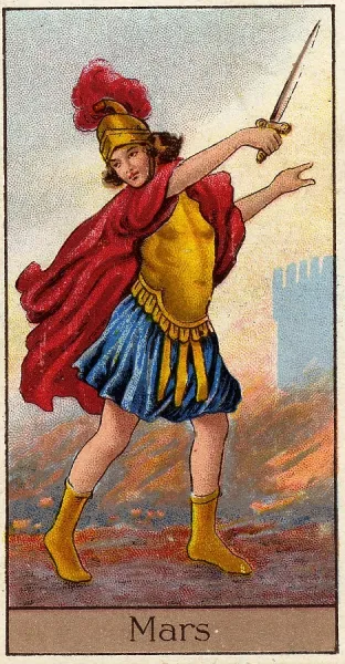 Prints of Mars, Vintage Cigarette Card, Mythological Gods and Goddesses  series, 1924
