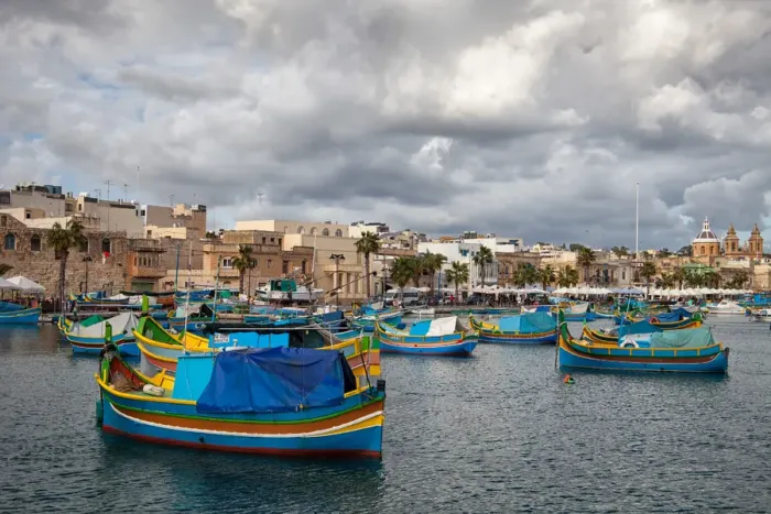 Framed Print : Marsaxlokk Harbour Framed Print : Marsaxlokk Harbour