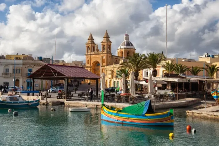 Framed Print : Marsaxlokk Harbour Framed Print : Marsaxlokk Harbour