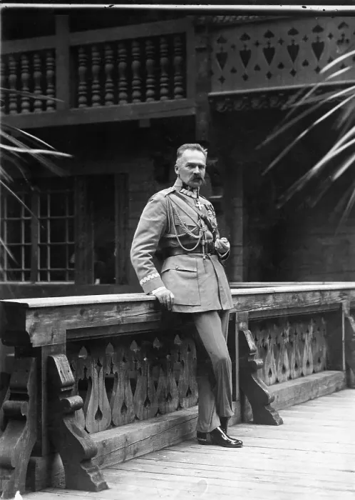 Framed Print : Marshal Pilsudski Standing on Balcony Framed Print : Marshal Pilsudski Standing on Balcony
