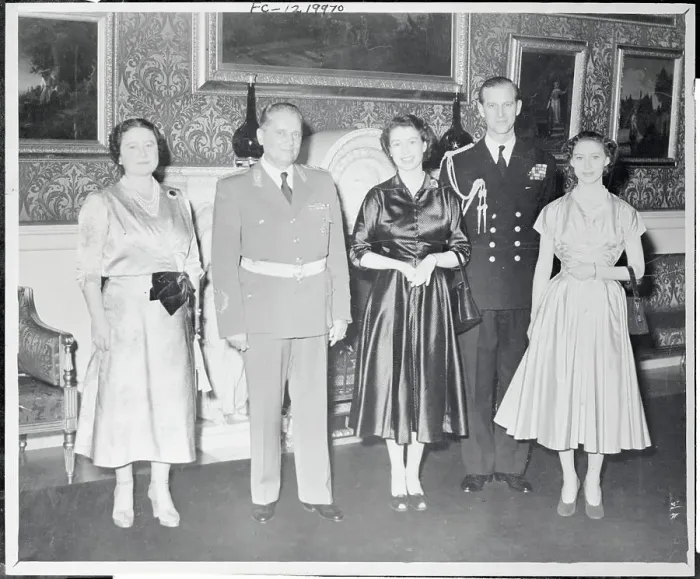 Framed Print : Marshal Tito Posing with British Delegates Framed Print : Marshal Tito Posing with British Delegates