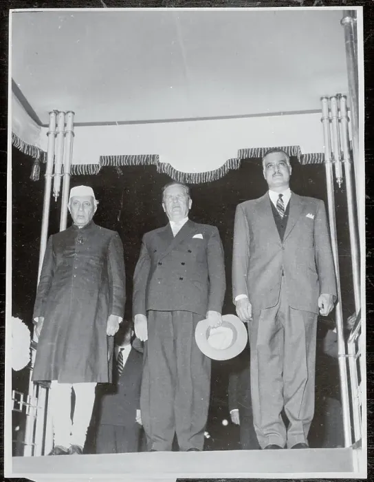 Framed Print : Marshal Tito Posing with Indian leaders
