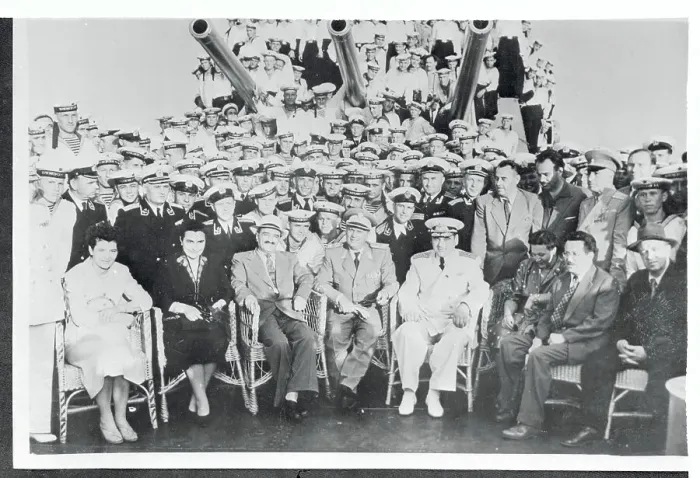 Framed Print : Marshal Tito and Others Posing on Liner Cruise Framed Print : Marshal Tito and Others Posing on Liner Cruise