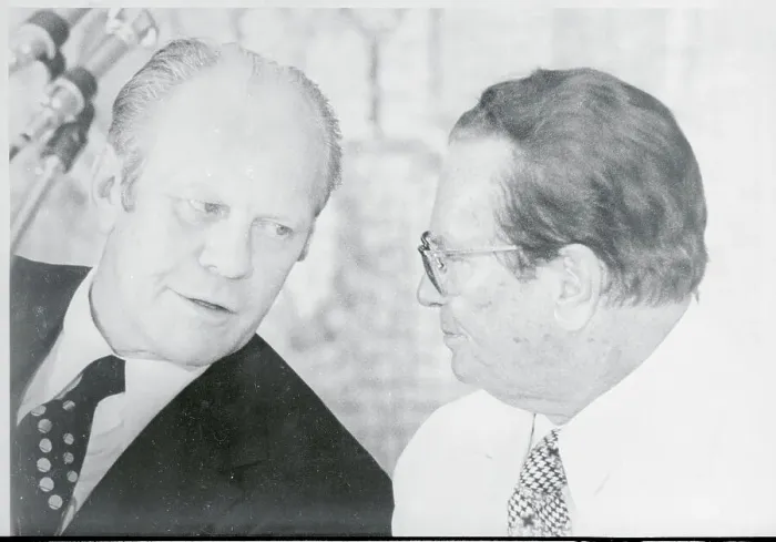 Framed Print : Marshal Tito in Private Conversation with Gerald Ford Framed Print : Marshal Tito in Private Conversation with Gerald Ford