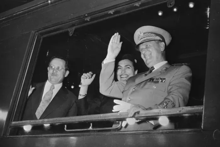Framed Print : Marshal Tito Waving Before Departing for Soviet Union Framed Print : Marshal Tito Waving Before Departing for Soviet Union