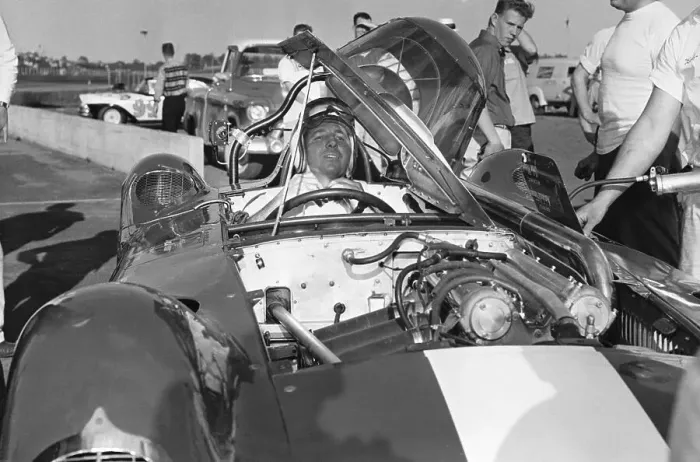 Framed Print : Marshall Teague Prepares For Race