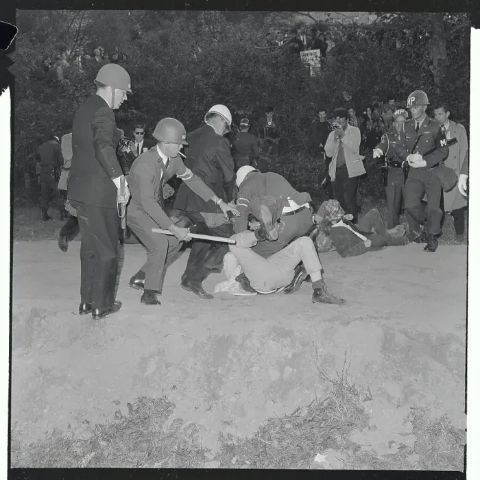 Framed Print : US Marshals Struggling with Demonstrator Framed Print : US Marshals Struggling with Demonstrator