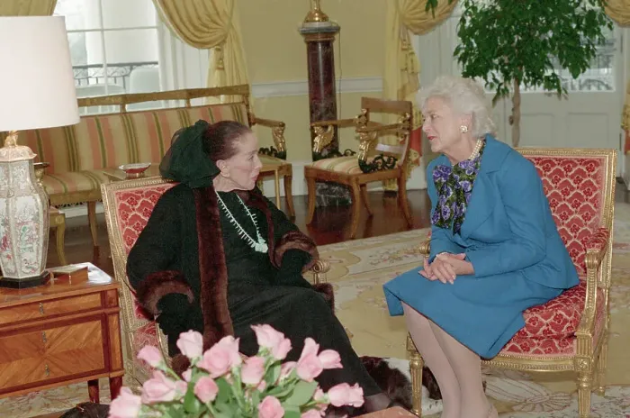Framed Print : Martha Graham with Barbara Bush in White House Framed Print : Martha Graham with Barbara Bush in White House