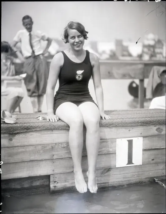 Framed Print : Martha Norelius At Edge Of Pool Framed Print : Martha Norelius At Edge Of Pool