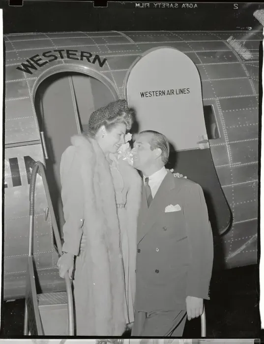 Framed Print : Martha Raye and Neal Lang by Plane Framed Print : Martha Raye and Neal Lang by Plane