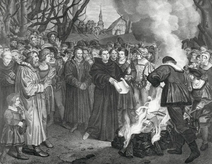 Framed Print : Martin Luther Burning Papal Bull Framed Print : Martin Luther Burning Papal Bull