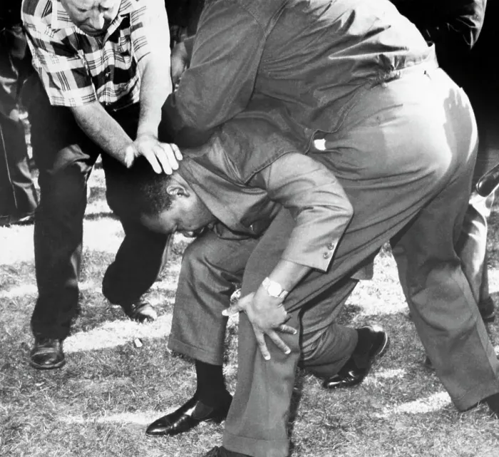 Framed Print : Martin Luther King Assaulted During March Framed Print : Martin Luther King Assaulted During March