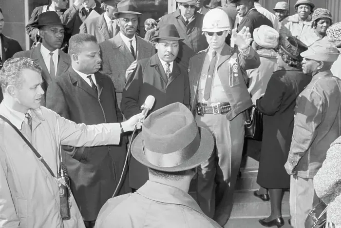 Framed Print : Martin Luther King With Deputy Sheriff Framed Print : Martin Luther King With Deputy Sheriff