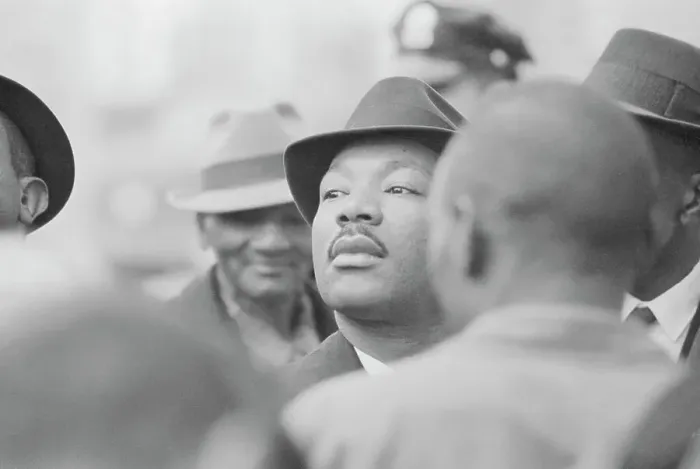 Framed Print : Martin Luther King Jr. in Group of Followers