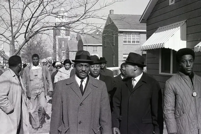 Framed Print : Martin Luther King Leading Group from Church Framed Print : Martin Luther King Leading Group from Church