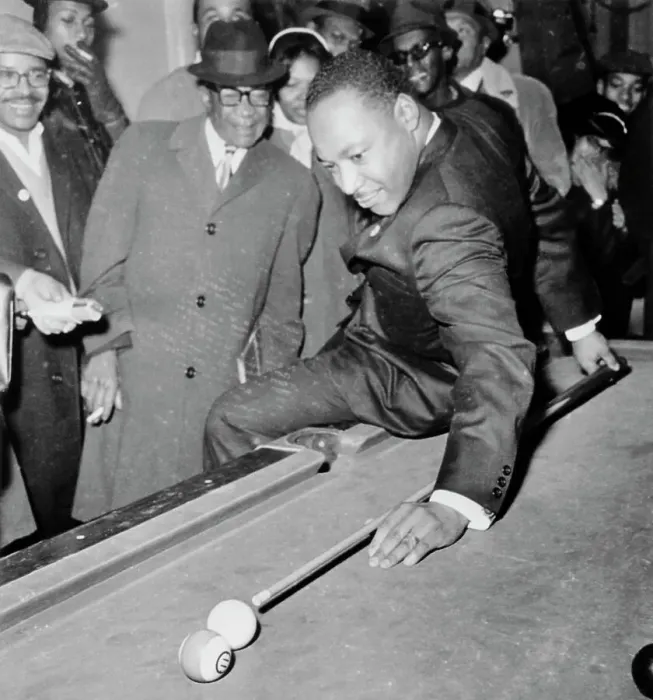 Framed Print : Martin Luther King Playing Pool Framed Print : Martin Luther King Playing Pool