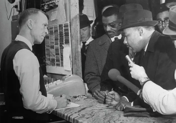 Framed Print : Martin Luther King Registering at Hotel Framed Print : Martin Luther King Registering at Hotel