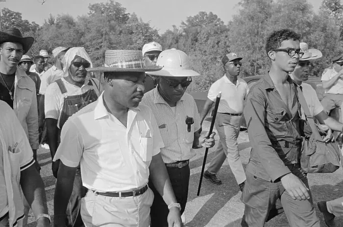 Framed Print : Martin Luther King Walking with James Meredith