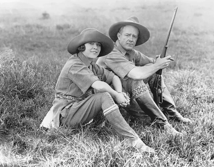 Framed Print : Martin and Osa Johnson Wearing Hunting Outfits Framed Print : Martin and Osa Johnson Wearing Hunting Outfits