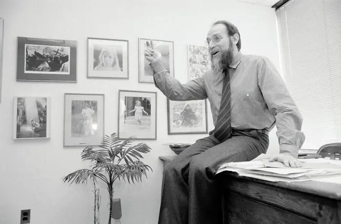 Framed Print : Martin Peretz Gesturing in His Magazine Office Framed Print : Martin Peretz Gesturing in His Magazine Office