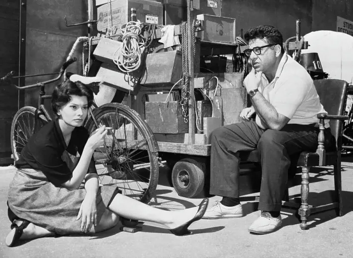 Framed Print : Martin Ritt and Sophia Loren Relaxing on Set Framed Print : Martin Ritt and Sophia Loren Relaxing on Set