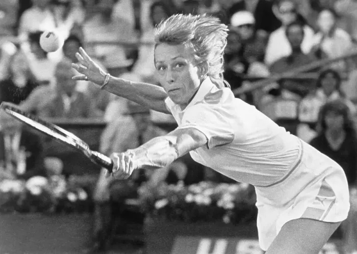 Framed Print : Martina Navratilova Reaching for a Shot Framed Print : Martina Navratilova Reaching for a Shot
