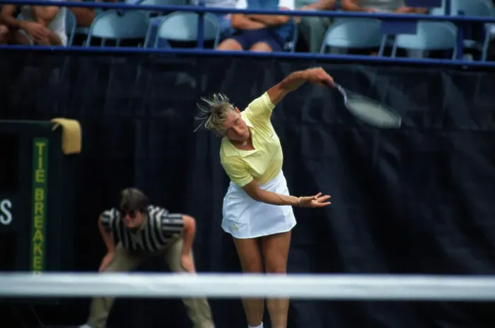 Framed Print : Martina Navratilova Serving