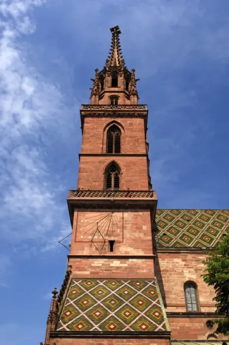 Framed Print : Martinsturm tower of Basel Cathedral with a sundial, Basel, Switzerland, Europe Framed Print : Martinsturm tower of Basel Cathedral with a sundial, Basel, Switzerland, Europe