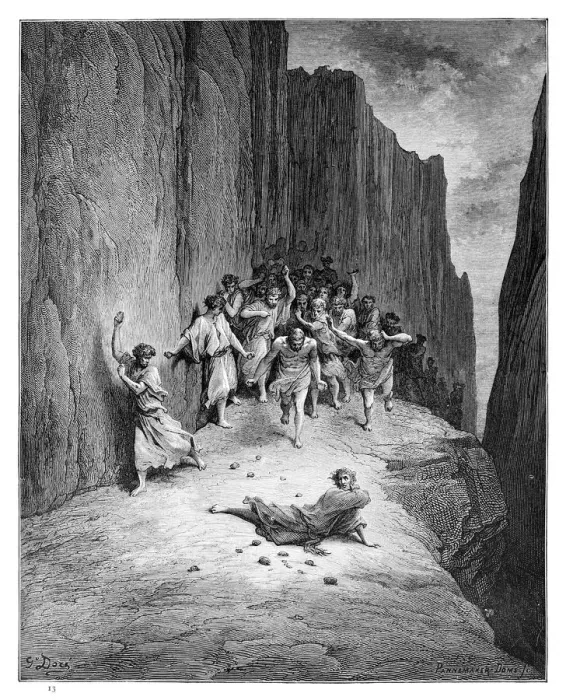 Framed Print : The martyrdom of St. Stephen engraving Framed Print : The martyrdom of St. Stephen engraving