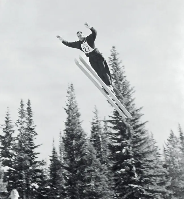 Framed Print : Marvin Crawford Performing a Ski Jump Framed Print : Marvin Crawford Performing a Ski Jump