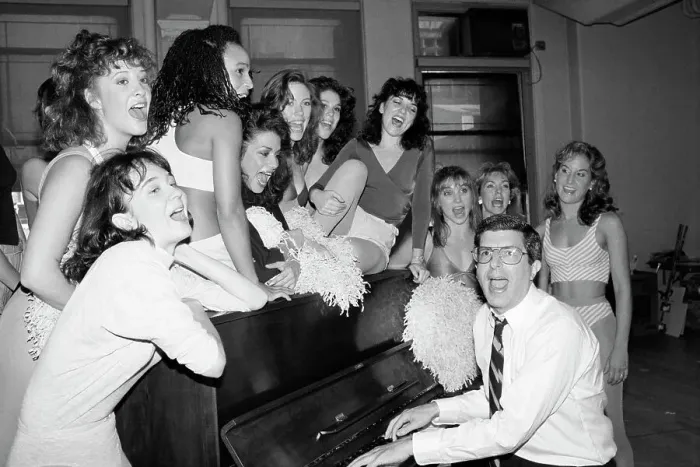 Framed Print : Marvin Hamlisch Singing with Actresses Framed Print : Marvin Hamlisch Singing with Actresses