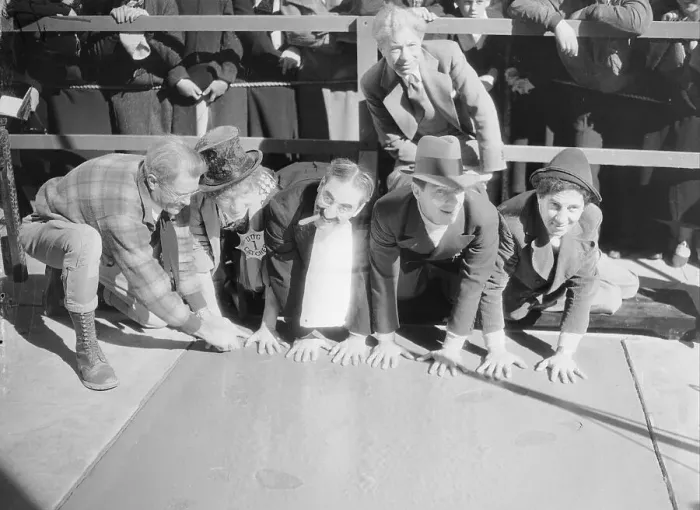 Framed Print : Marx Brothers Imprinting Hands at Grauman's Chinese Theater Framed Print : Marx Brothers Imprinting Hands at Grauman's Chinese Theater