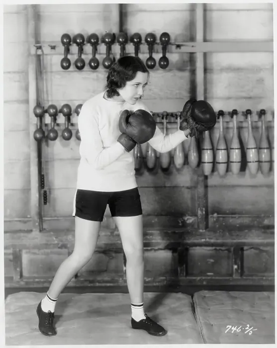 Framed Print : Mary Brian Practicing Boxing for Film