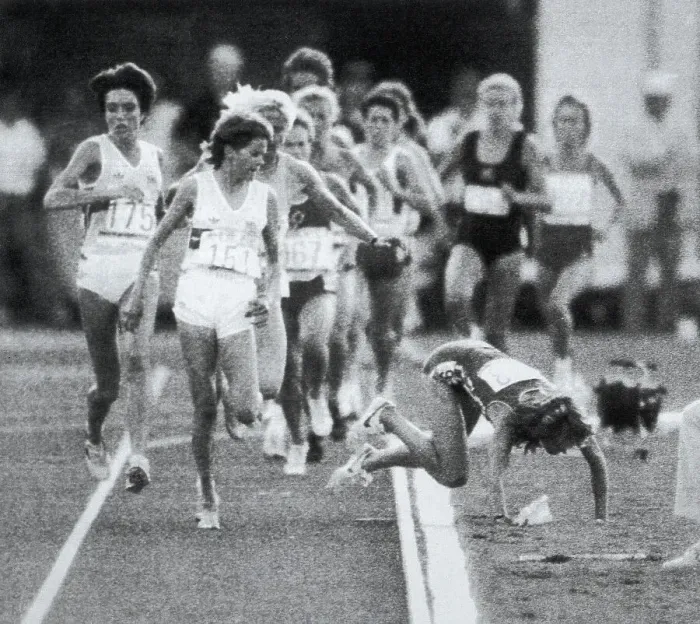 Framed Print : Mary Decker Falling in 3000 Meter Race Framed Print : Mary Decker Falling in 3000 Meter Race