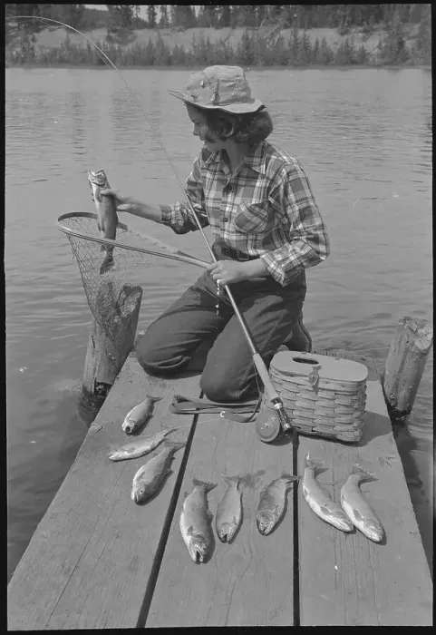 Framed Print : Mary Ellen Fishing at Yellowstone Framed Print : Mary Ellen Fishing at Yellowstone