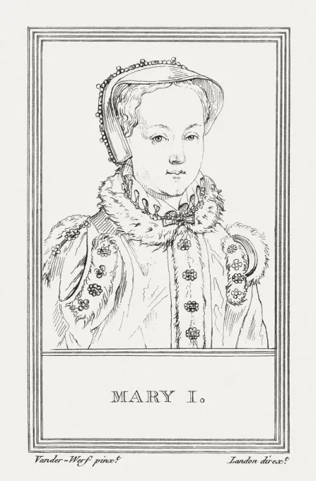 Framed Print : Mary I of England (1516-1558), copper engraving, published in 1805 Framed Print : Mary I of England (1516-1558), copper engraving, published in 1805