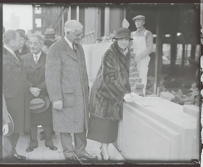 Framed Print : Mary Louise Curtis Bok Spreading Cement Framed Print : Mary Louise Curtis Bok Spreading Cement