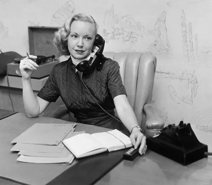 : Mary Markham Working at Her Desk