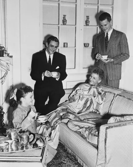 Framed Print : Mary Martin And Family Relax At Home Framed Print : Mary Martin And Family Relax At Home