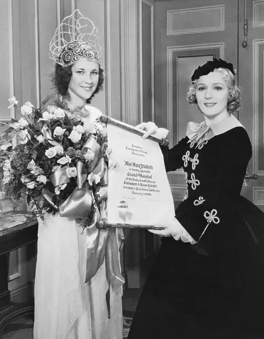 Framed Print : Mary Pickford Receiving Honor and Holding Roses Framed Print : Mary Pickford Receiving Honor and Holding Roses