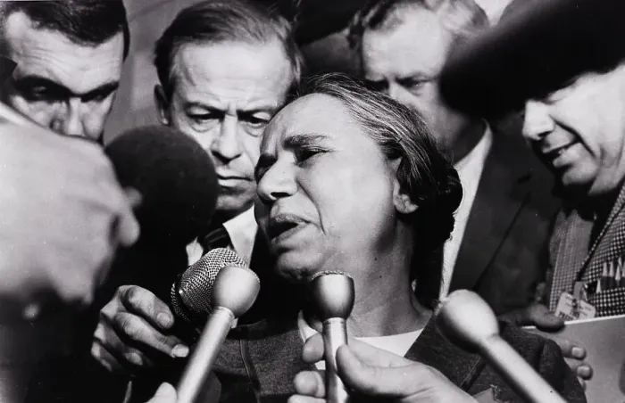 Framed Print : Mary Sirhan, Mother of RFK's Killer, Speaks To Press Framed Print : Mary Sirhan, Mother of RFK's Killer, Speaks To Press