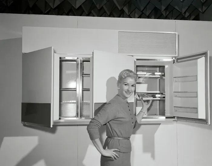 Framed Print : Marye Evenson Displaying Wall Refrigerator Framed Print : Marye Evenson Displaying Wall Refrigerator
