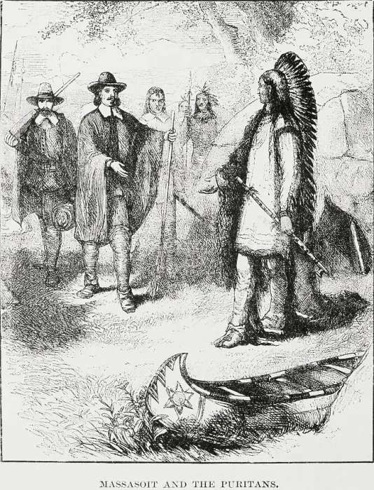 Framed Print : Massasoit Visiting the Puritans Framed Print : Massasoit Visiting the Puritans