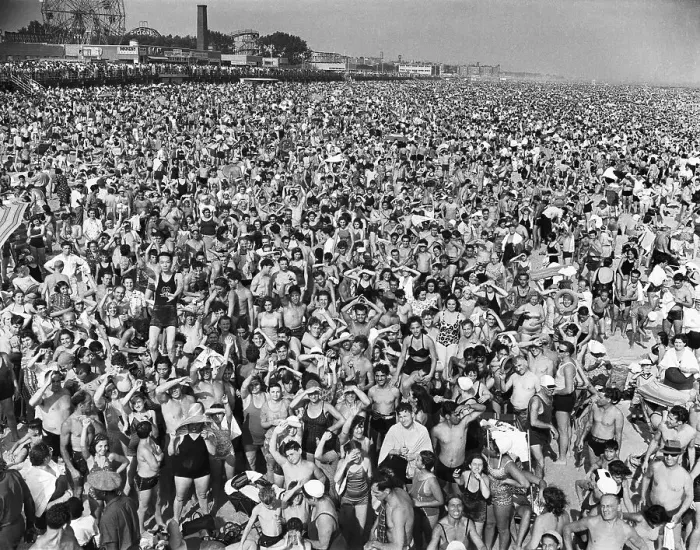 Framed Print : Massive Crowd on Beach at Coney Island Framed Print : Massive Crowd on Beach at Coney Island