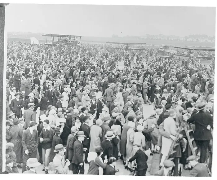 Framed Print : Massive Crowd of Charles Lindbergh Welcomers in England Framed Print : Massive Crowd of Charles Lindbergh Welcomers in England