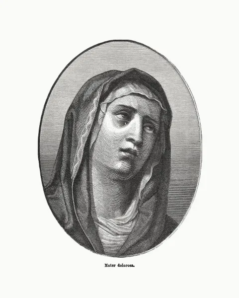 CDV Reproduction - Mater Dolorosa - Réf A16 - Image Religieuse