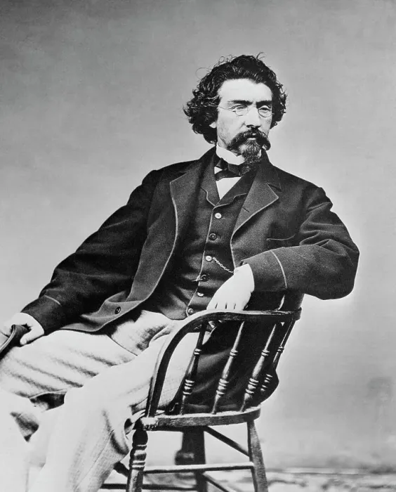 Framed Print : Mathew B. Brady Posing in Chair Framed Print : Mathew B. Brady Posing in Chair