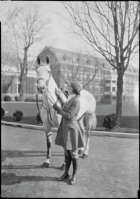 Framed Print : Mathilde McCormick with Her Horse Framed Print : Mathilde McCormick with Her Horse