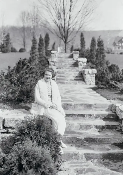 Framed Print : Mathilde McCormick Relaxing on Park Steps Framed Print : Mathilde McCormick Relaxing on Park Steps